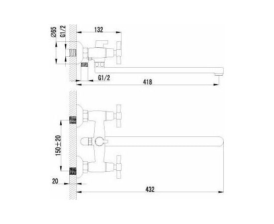 Смеситель для ванны Lemark Neo LM2212C_, изображение 6