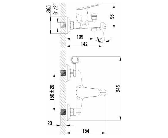 Смеситель для ванны Lemark Partner LM6552C_, изображение 2