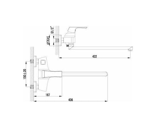 Смеситель для ванны Lemark Unit LM4517C_, изображение 2