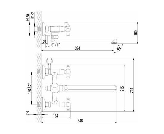 Смеситель для ванны Lemark Contour LM7451C_, изображение 2