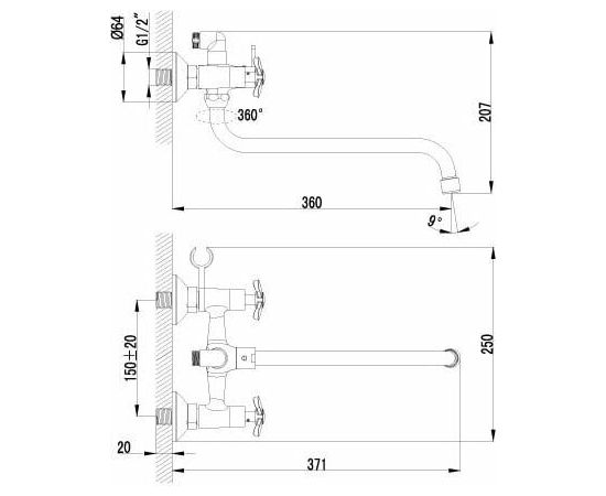 Смеситель для ванны Lemark Partner LM6541C_, изображение 2