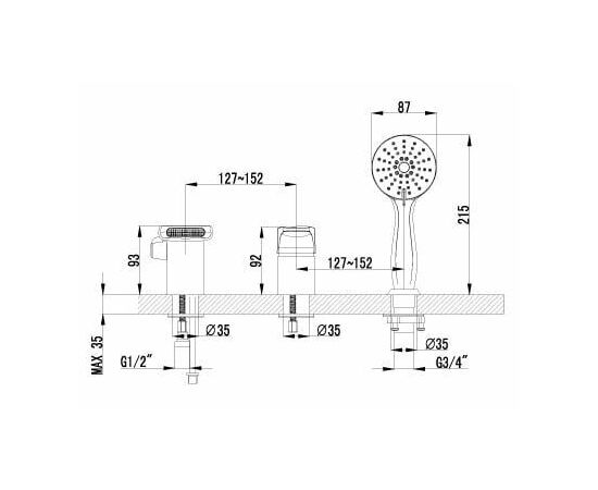 Смеситель для ванны Lemark Shift LM4345C_, изображение 2