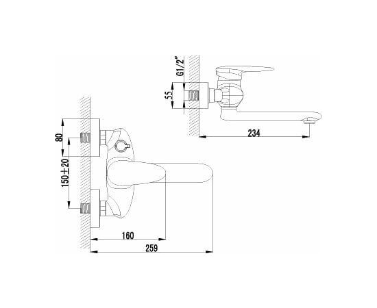 Смеситель для ванны Lemark Status LM4414C_, изображение 3