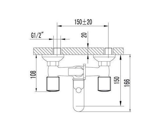 Смеситель для ванны Lemark Меркадо с коротким изливом LM2302C_, изображение 5