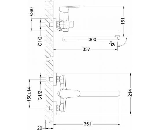 Смеситель для ванны Lemark Point LM0351C_, изображение 2