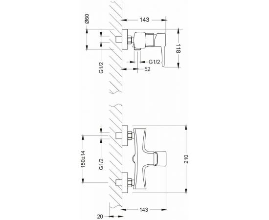 Смеситель Lemark Evitta LM0503C для душа_, изображение 2