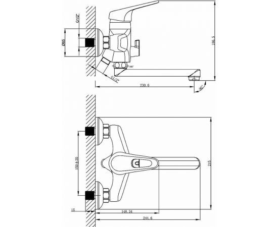 Смеситель универсальный Lemark Luna LM4113C_, изображение 3