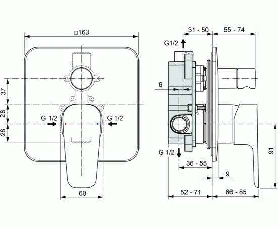 Смеситель Ideal Standard A7189U8 для ванны с душем_, изображение 2