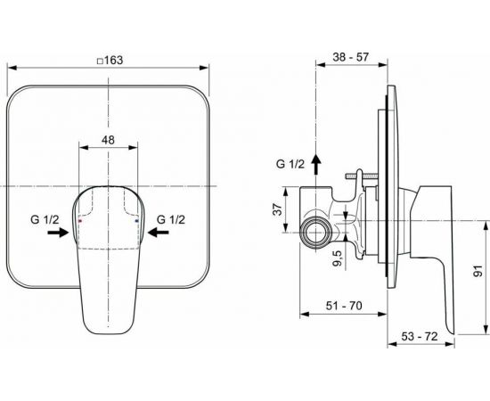 Смеситель Ideal Standard  CERAFINE MODEL D A7188AA для душа_, изображение 4