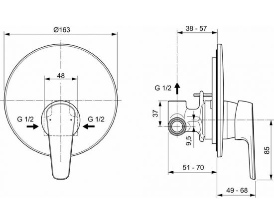 Смеситель Ideal Standard  CERAFINE MODEL O A7192AA для душа_, изображение 4