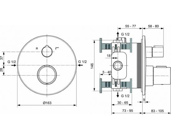 Смеситель для ванны/душа Ideal Standard Ceratherm Т100 A5814GN_, изображение 2