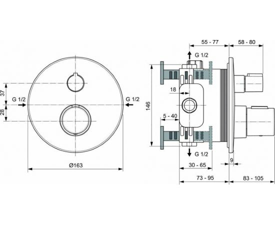 Смеситель для душа Ideal Standard Ceratherm Т100 A5813AA_, изображение 3