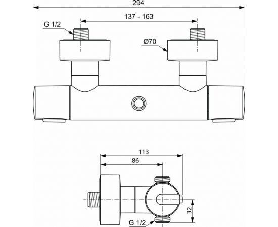 Термостатический смеситель для душа Ideal Standard CERATHERM 100 A4639AA_, изображение 3