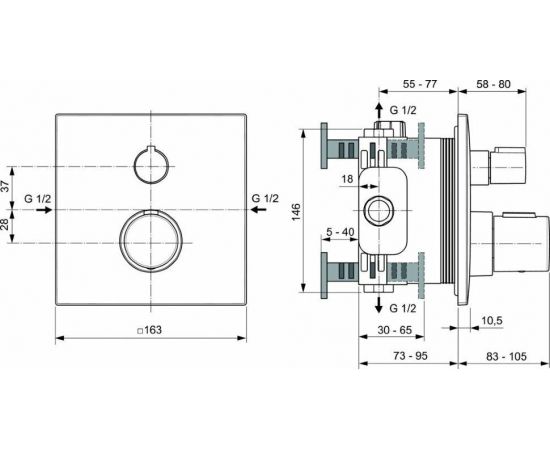 Смеситель для душа Ideal Standard Ceratherm Т100  A6956XG_, изображение 4