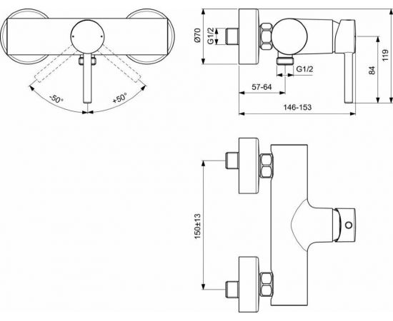 Смеситель для душа Ideal Standard CERALINE BC200XG_, изображение 3