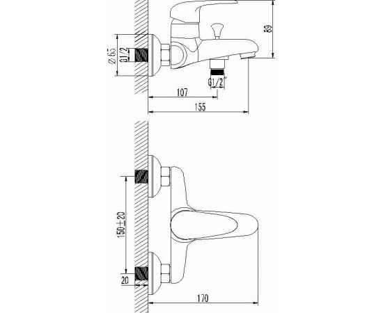 Смеситель для ванны Lemark Pramen LM3302C_, изображение 6