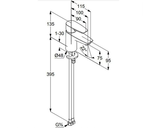 Смеситель для раковины Kludi Pure Solid 340280575, хром_, изображение 5