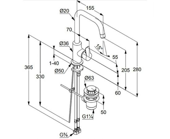 Смеситель для раковины Kludi Pure Easy 370230565, хром_, изображение 2