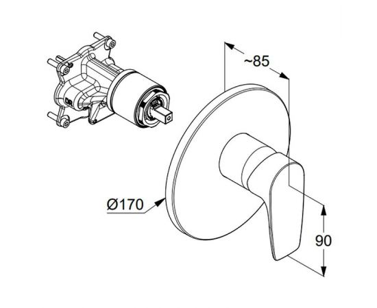 Смеситель для душа Kludi Pure Solid 346550575, хром_, изображение 3