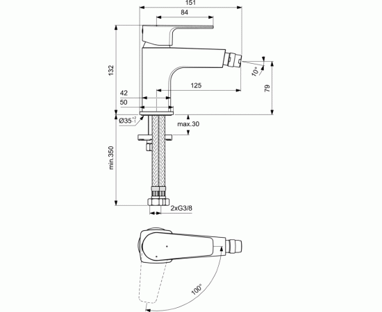 Смеситель Ideal Standard BC746AA для биде_, изображение 2