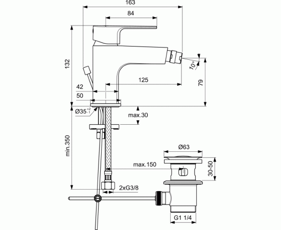 Смеситель Ideal Standard BC691AA для биде_, изображение 2