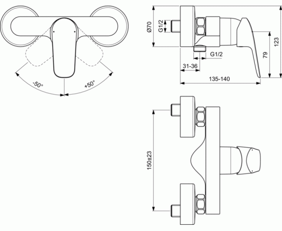 Смеситель Ideal Standard CERAFLEX B1720AA для душа_, изображение 3