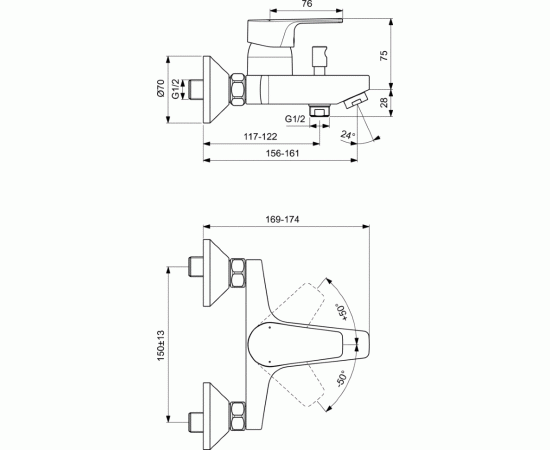 Смеситель Ideal Standard BC692U8 для ванны с душем_, изображение 2