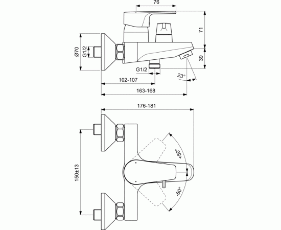 Смеситель Ideal Standard BC494U8 для ванны с душем_, изображение 2