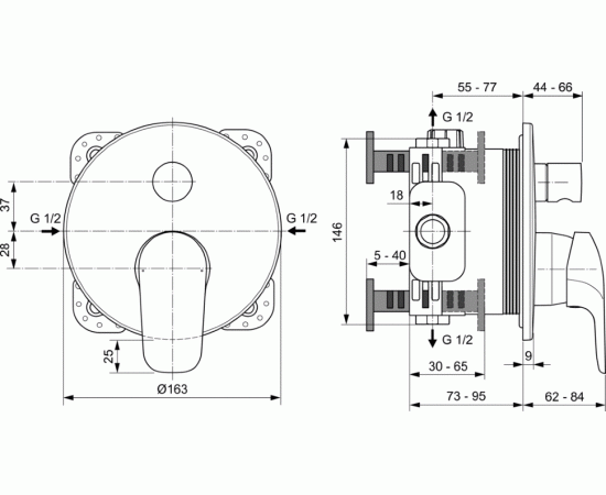 Смеситель Ideal Standard CERAFLEX A6725AA для ванны с душем_, изображение 2