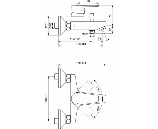 Смеситель Ideal Standard BC692AA для ванны с душем_, изображение 2