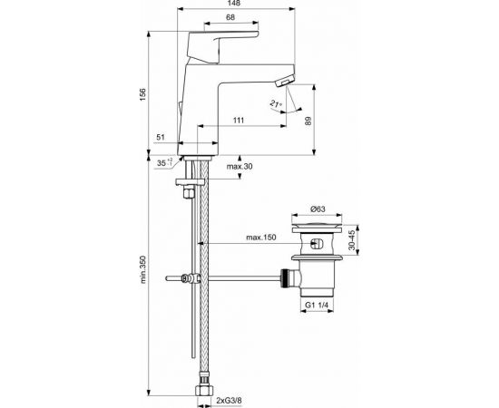 Смеситель для раковины Ideal Standard  VITO B0455AA_, изображение 5