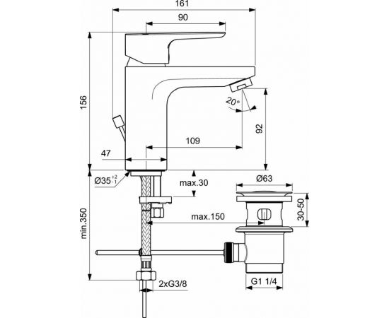 Смеситель для раковины Ideal Standard CERAPLAN III SLIM BC560AA_, изображение 3