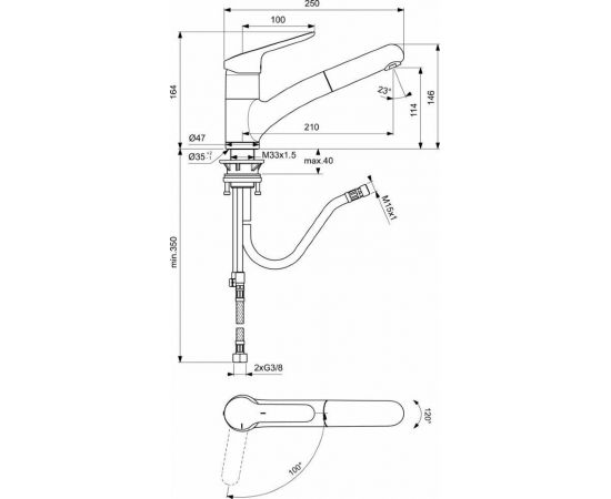 Смеситель Ideal Standard CERAFLEX BC143AA  для кухонной мойки_, изображение 5