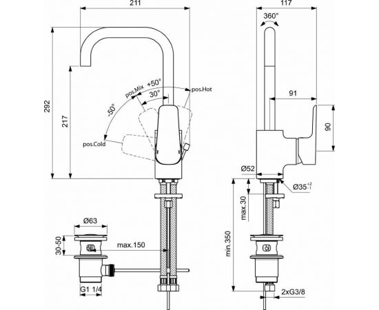 Смеситель Ideal Standard CERAPLAN III B0706AA для раковины_, изображение 4