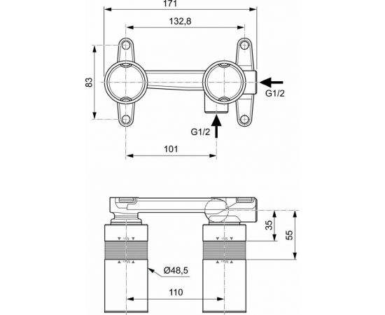 Скрытая часть Ideal Standard Built-in A1313NU_, изображение 2