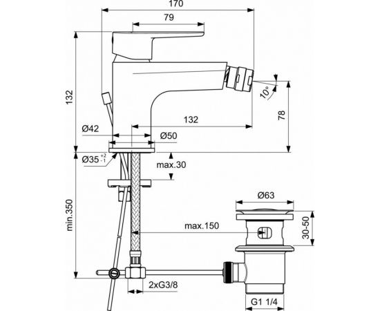 Смеситель Ideal Standard CERAFINE MODEL O BC705AA для биде_, изображение 5