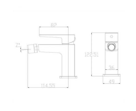 Смеситель для биде OMNIRES PARMA PM7421IN с донным клапаном (инокс)_, изображение 2