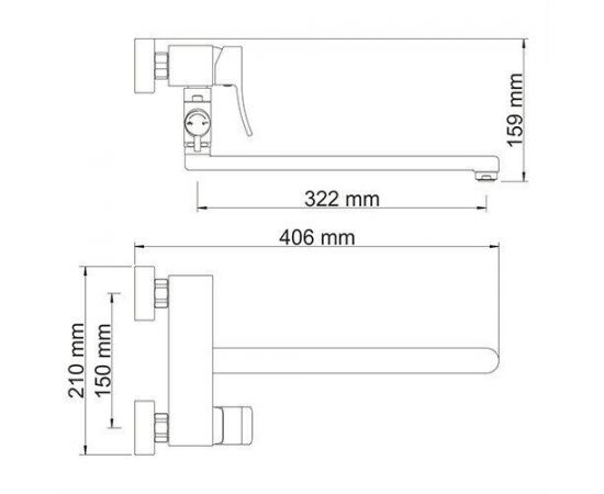 Смеситель для ванны с длинным изливом WasserKRAFT Aller 1062L_, изображение 3