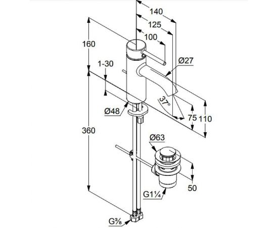 Смеситель для раковины Kludi Bozz 382700576, хром_, изображение 3