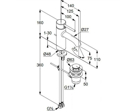 Смеситель для раковины Kludi Bozz 382630576, хром_, изображение 3