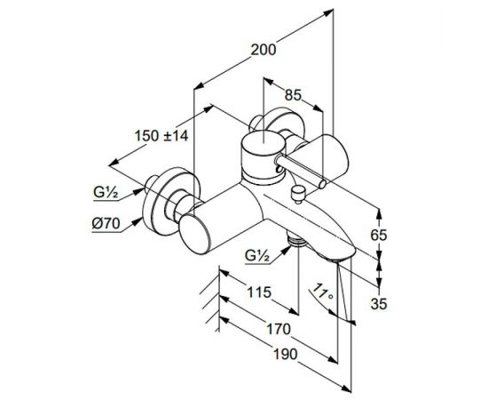 Смеситель для ванны Kludi Bozz 386913976, черный_, изображение 2