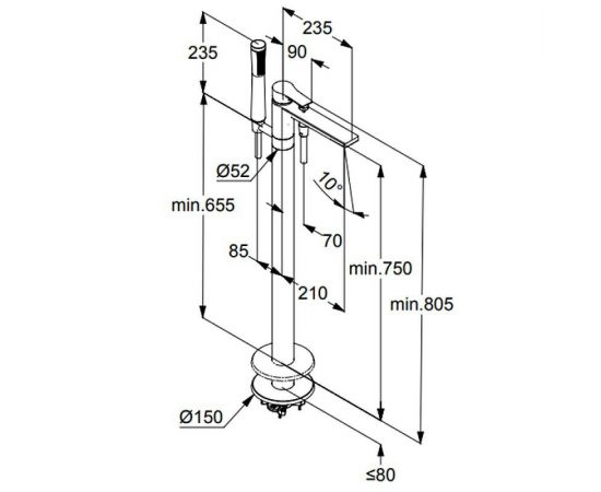 Смеситель для ванны Kludi Zenta SL 485900565, хром_, изображение 3