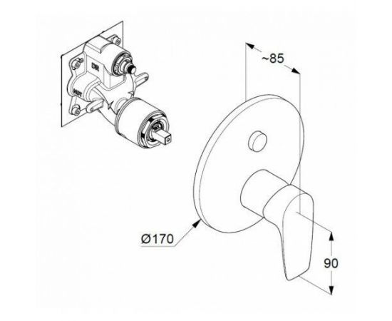 Смеситель для ванны с душем Kludi Pure&Solid 346590575, хром_, изображение 2