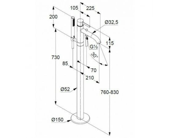 Смеситель для ванны с душем Kludi Bozz DN 15 385900576, хром_, изображение 2