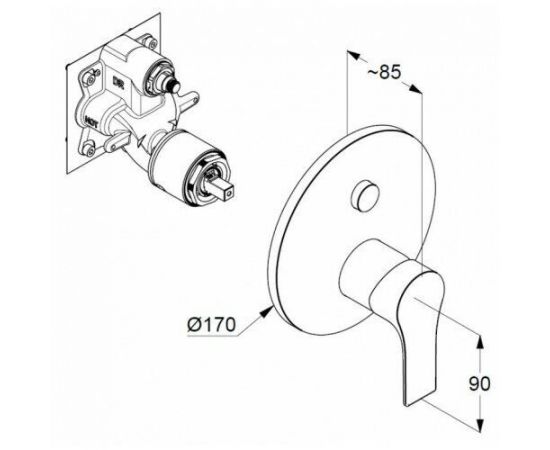 Смеситель для ванны с душем Kludi Zenta SL 486590565, хром_, изображение 2