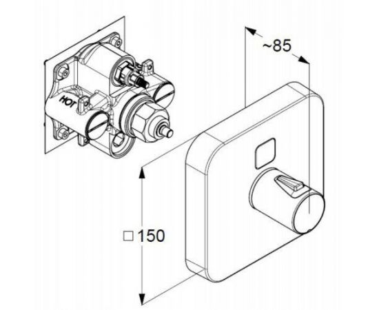 Смеситель для душа Kludi PUSH 389010538 встраиваемый, хром_, изображение 2