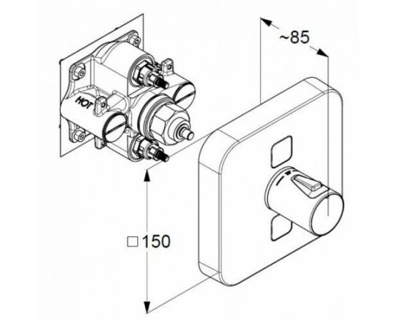 Смеситель для душа Kludi Push 389110538 с термостатом, хром_, изображение 2