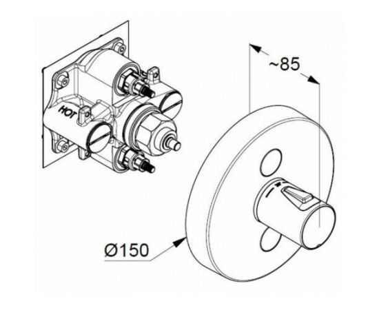 Смеситель для душа Kludi Push 389120538 с термостатом, хром_, изображение 2