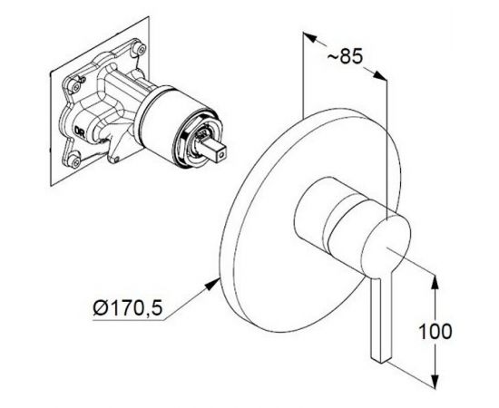 Смеситель для душа Kludi Nova Fonte Puristic 206550515, хром_, изображение 2