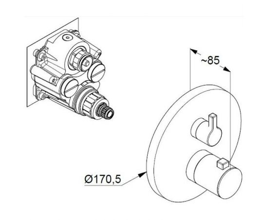 Смеситель для ванны с душем Kludi Nova Fonte Puristic 208300515, хром_, изображение 2